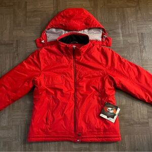 NEW b360 Waterproof Poppy Snowboard Ski Jacket Red Women’s X-Large Hood $160